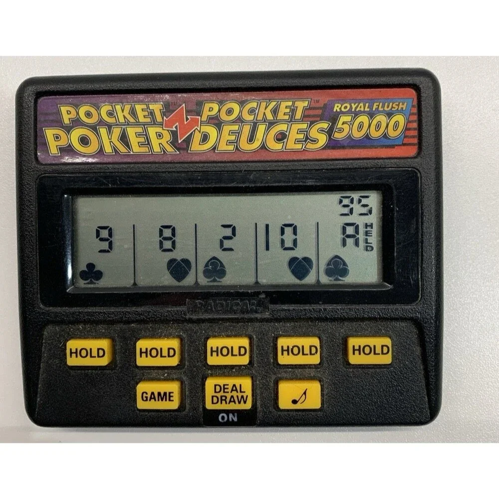 Radica Pocket Poker Deuces 5000 Model 1314 Handheld Electronic Game Tested Works